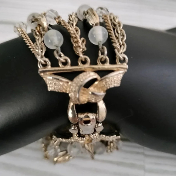 Coro Gold tone Multi Strand Bracelet Beaded - Picture 5 of 8